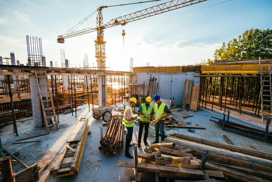 Construction workers on site