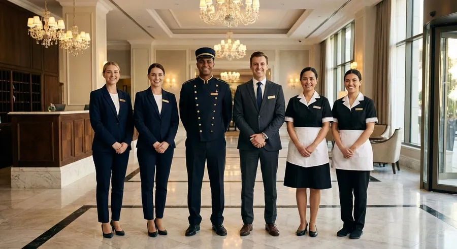Hospitality staff serving guests